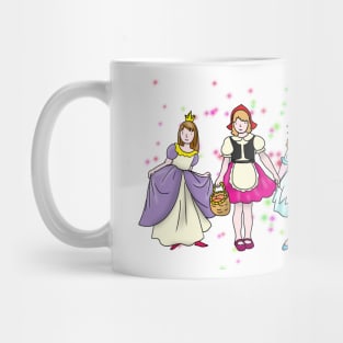 Cartoon littles girls in carnival costumes Mug